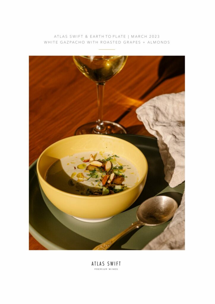 White Gazpacho, Roasted Grapes, Almonds with W.O. Cederberg Chardonnay Recipe